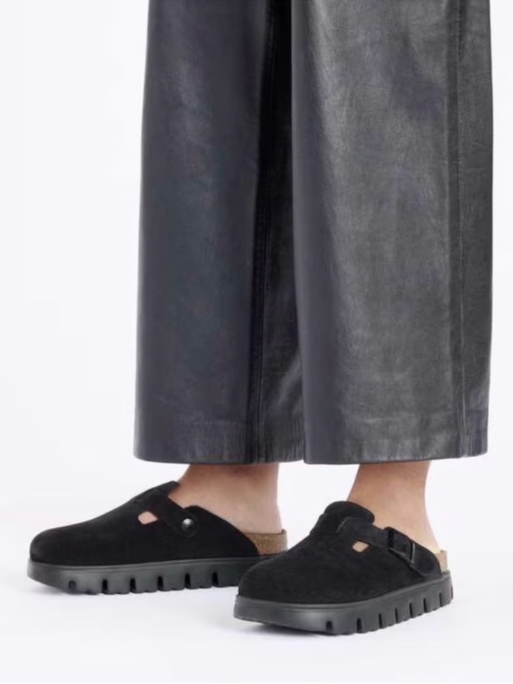 Papillio By Birkenstock Black Suede Boston Clog Size 40 / US 9 - 9.5 - Picture 2 of 13